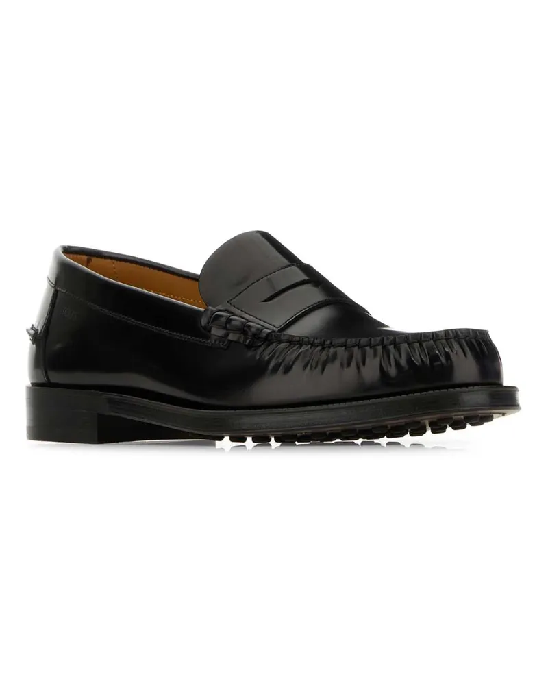TOD'S Men's Black Leather Loafers Nero Mocassini Black
