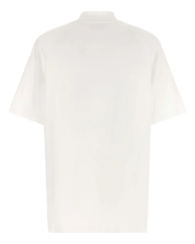 ATTICO Mock-Neck Logo T-shirt — Cream Cream