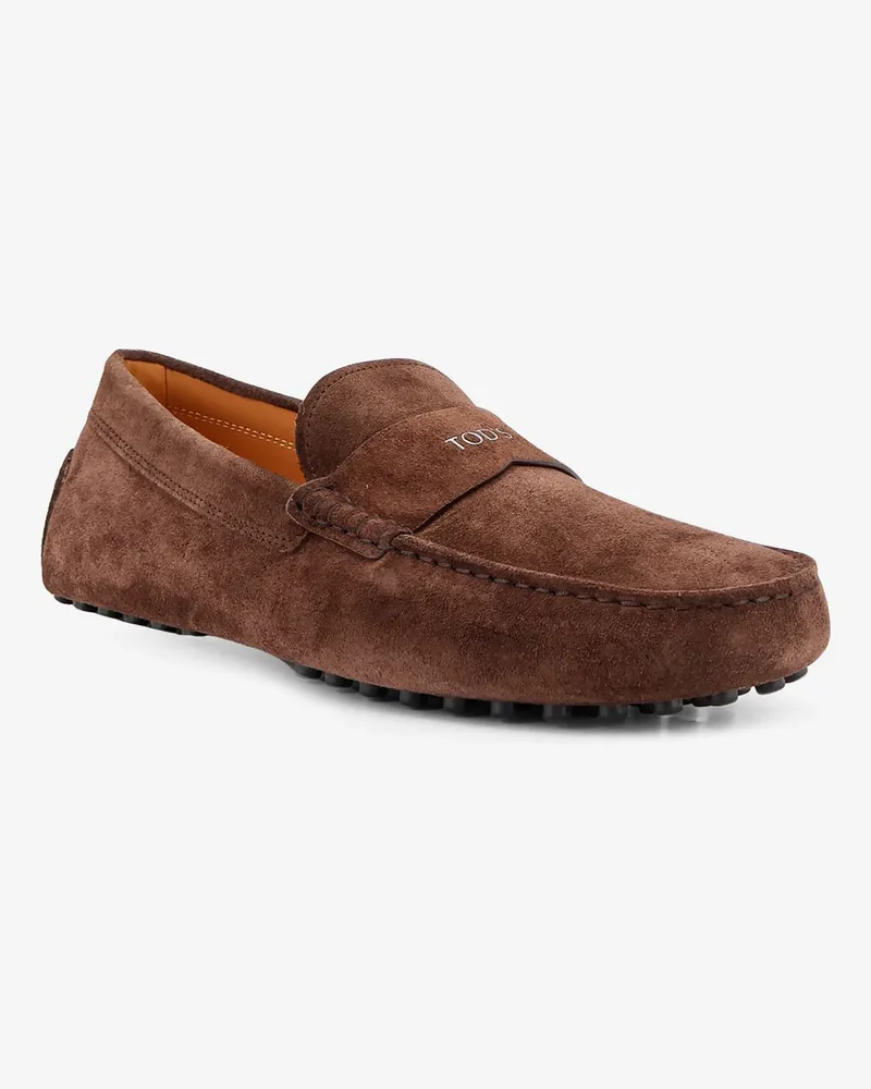 TOD'S Men's Suede Loafers With Gommini Detail Brown Brown