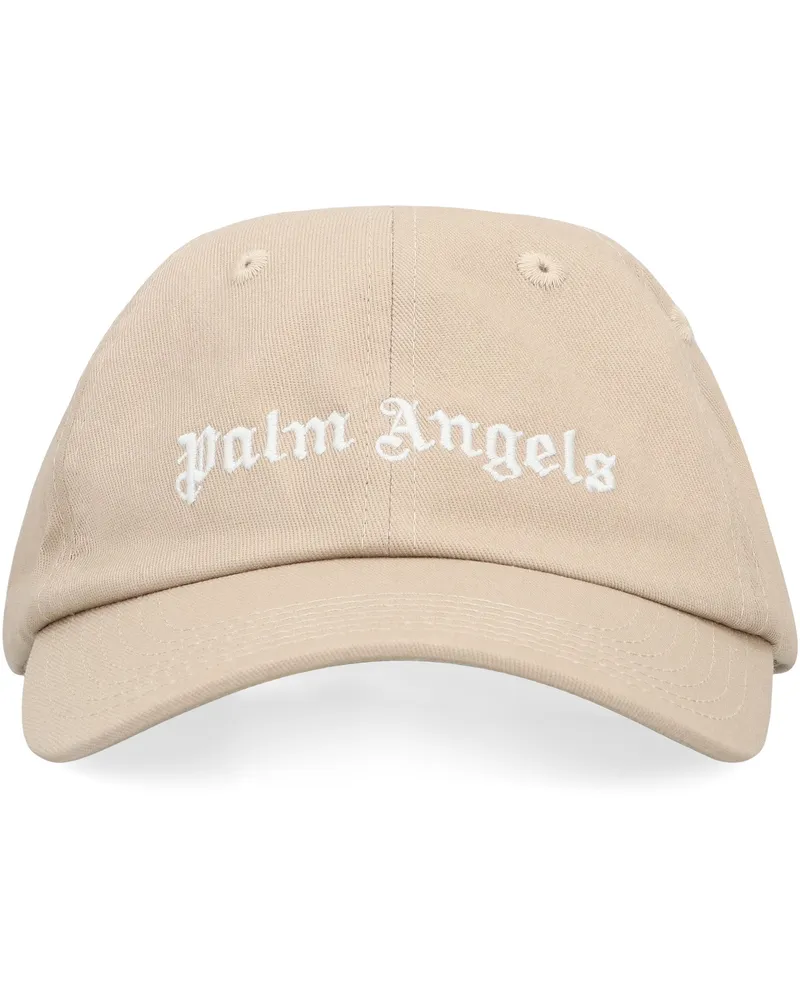 Palm Angels Men's Baseball Cap With Logo Sand Cotton Hat Beige