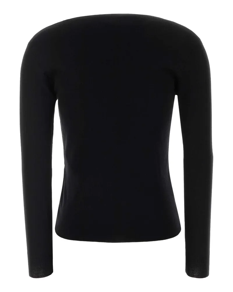 Valentino Garavani Virgin Wool Wrap Sweater — Black Black