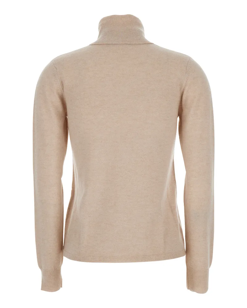 Max Mara Wool Turtleneck Sweater — Beige Beige
