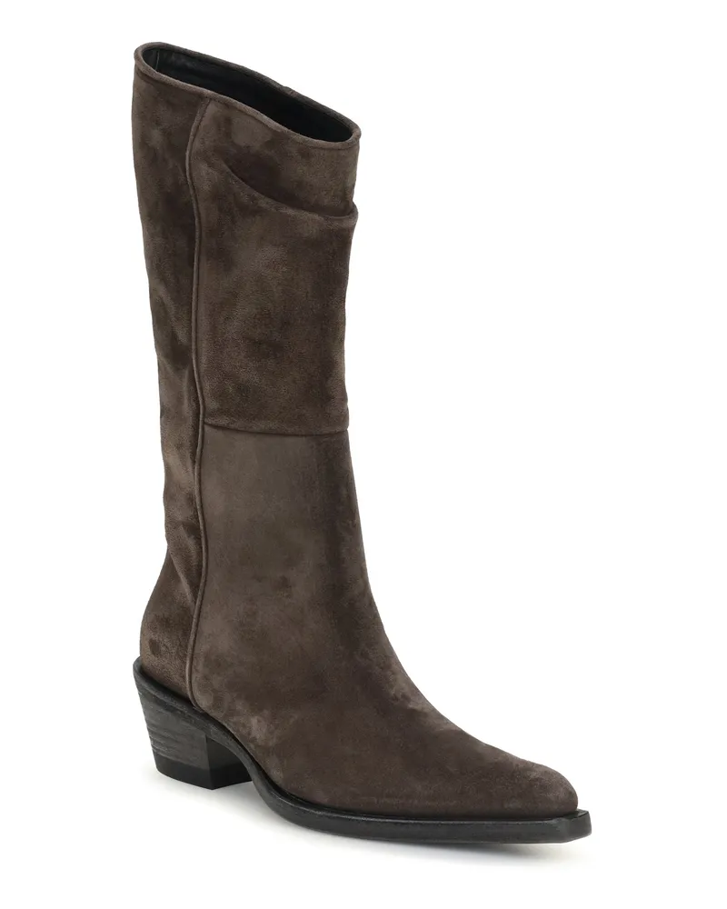 KHAITE Women's Boots Clive Suede Umber Upper Chamois Leather Brown