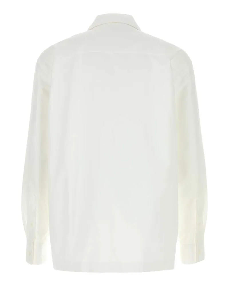 Bottega Veneta Men's White Cotton Shirt Chalk Exterior: Camicie White