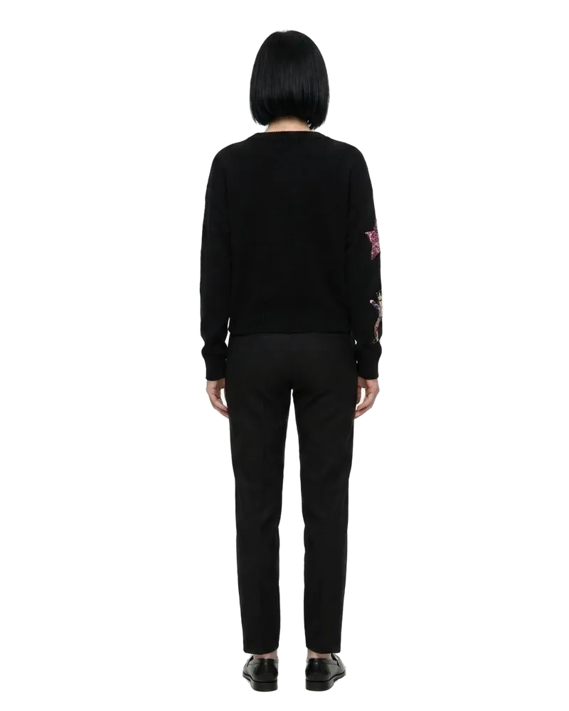 Dolce & Gabbana Women's Multicolor Cashmere Sweatshirt Clothing Black