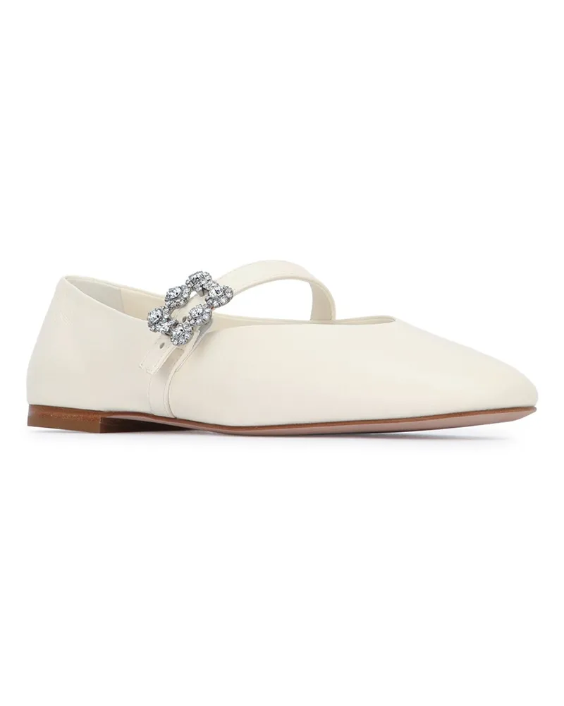 Roger Vivier Women's Roundytoe Mini Flowers Babies 10 Cire Leather - Sole: Calf Sandali / Sandal Beige