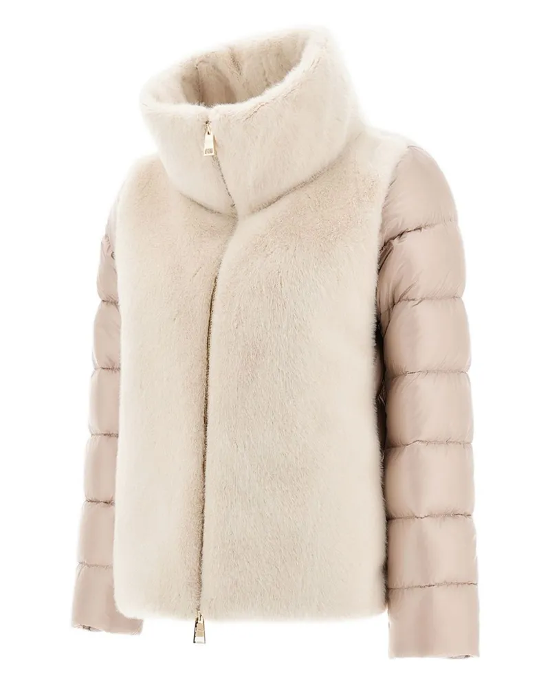 Herno Quilted Wool & Down Down Jacket — Cream Cream