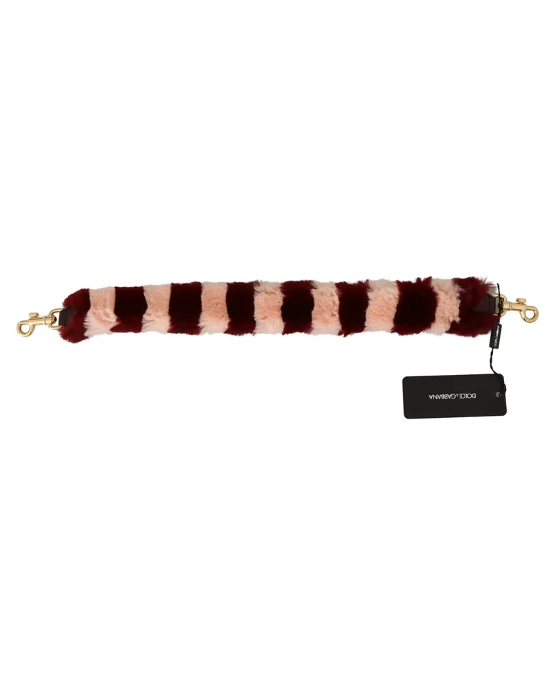 Dolce & Gabbana Women's Pink Red Lapin Fur Accessory Shoulder Strap Bag Red