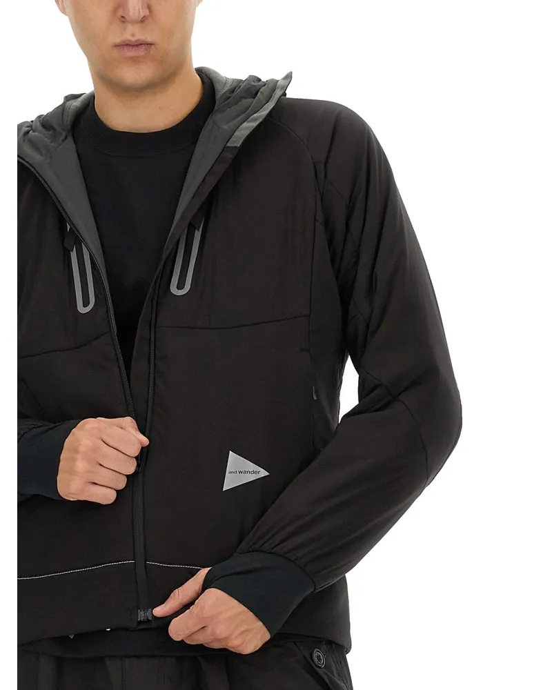and wander Alpha Air Sweatshirt — Black Black