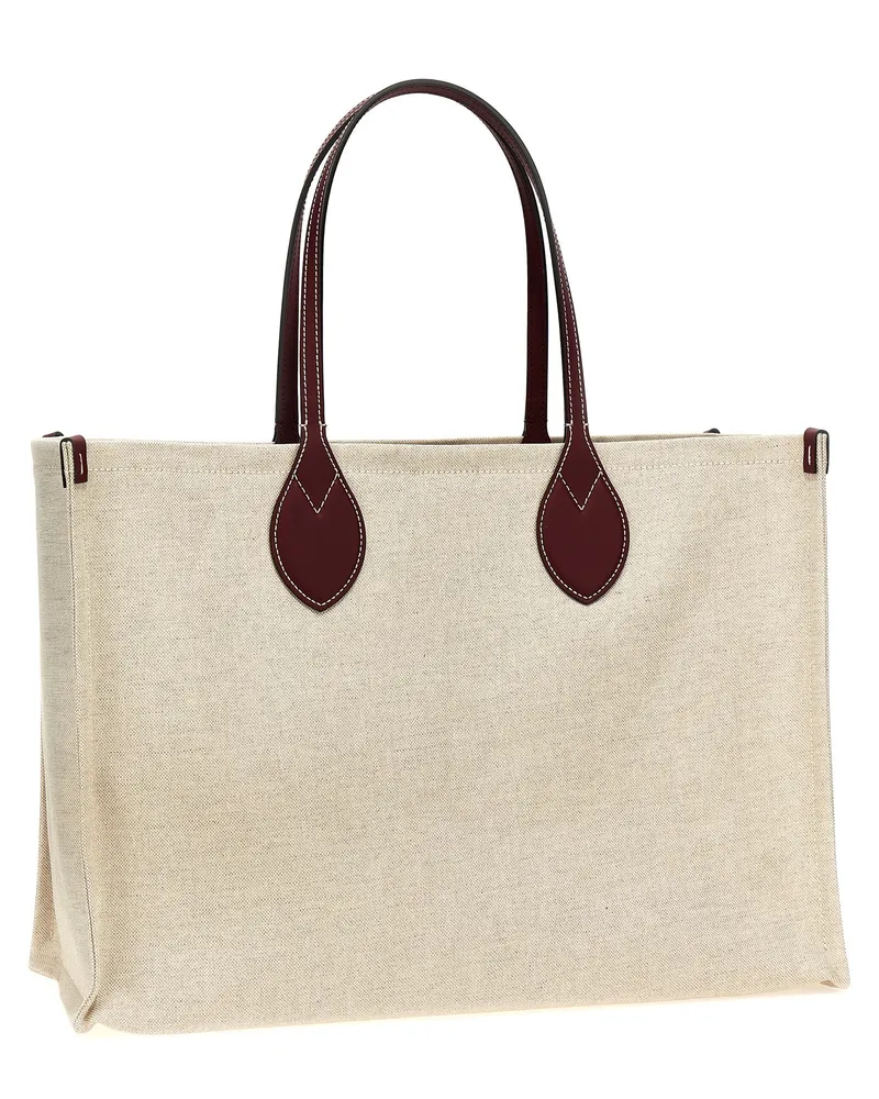 Gucci Women's Logo-Print Canvas Tote Beige Polyurethane Cotton Linen Beige