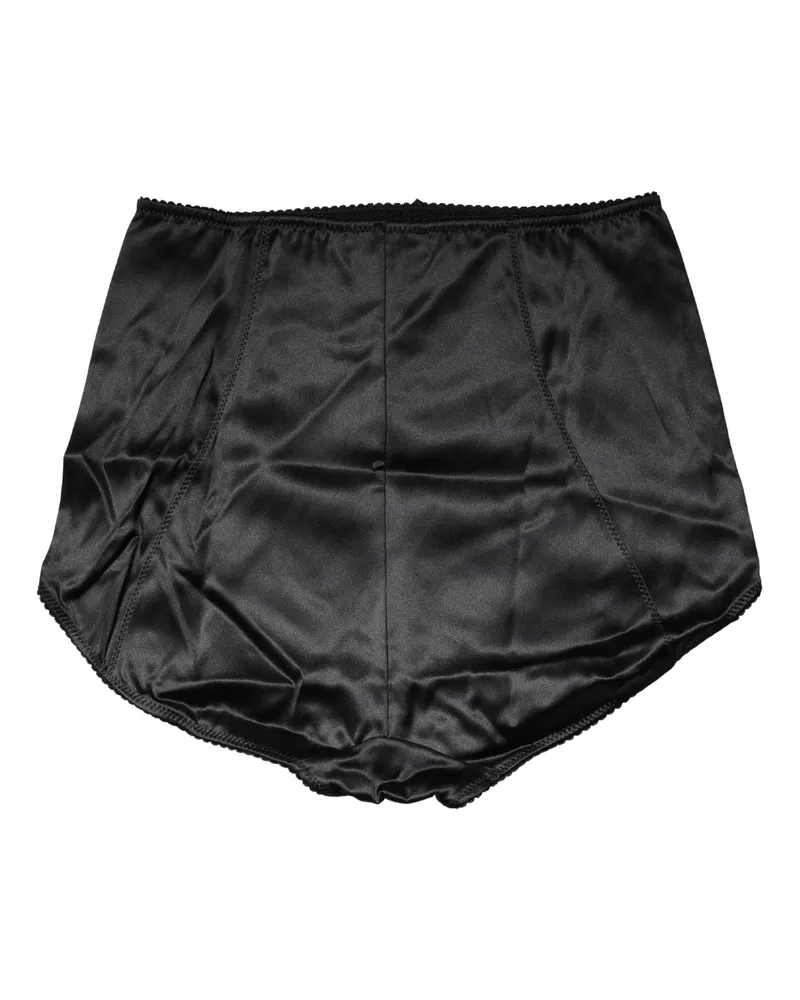 Dolce & Gabbana Women Black Silk Blend High Waist Girdle Panty Underwear Elastane Clothing Black