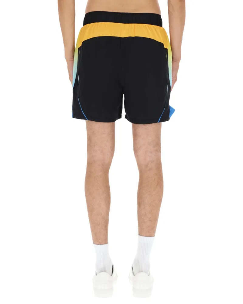 Casablanca Paris Football Windbreaker Shorts — Black Black