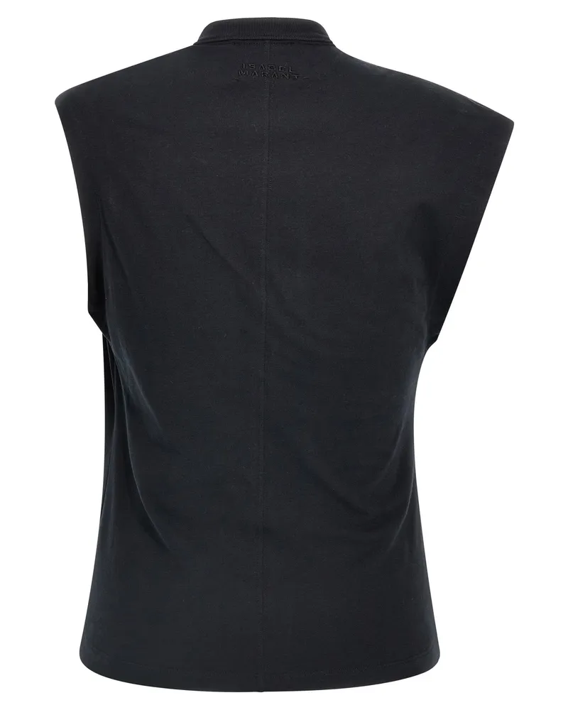 Isabel Marant Women's Black Cotton Sleeveles T-Shirt Black