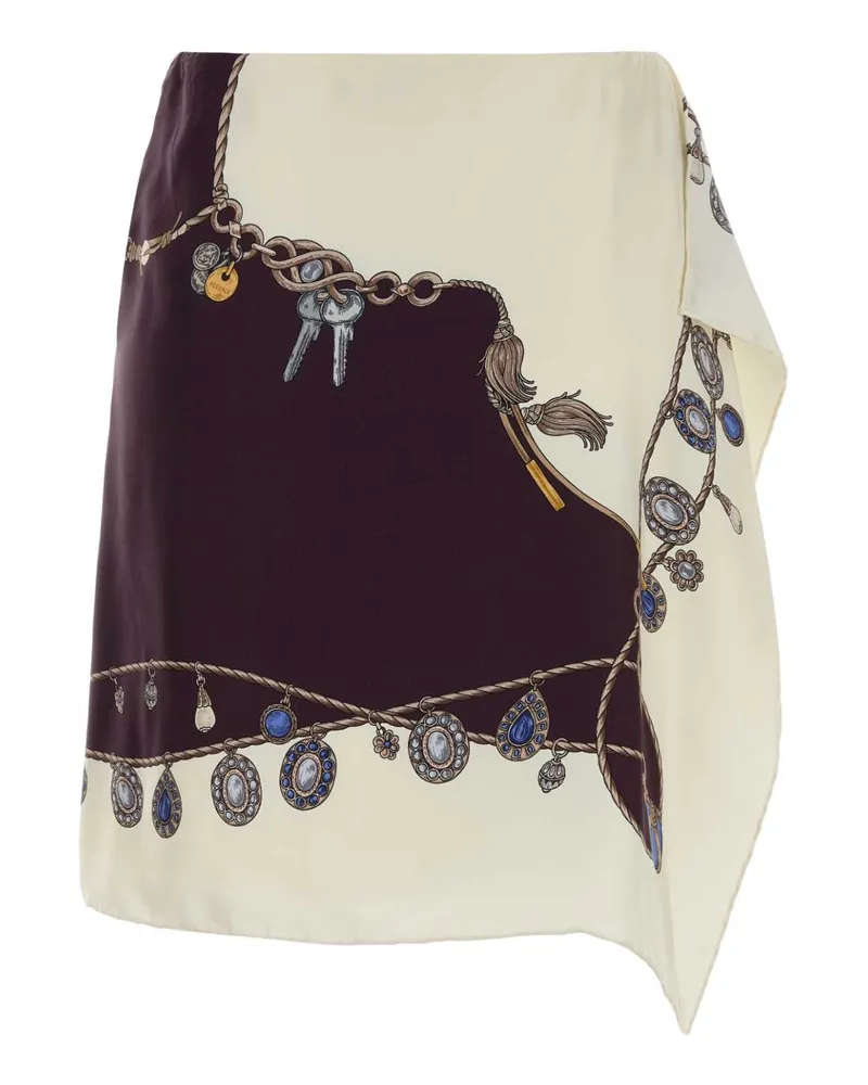 Versace 5r880burgundywhitegold Gonne Skirt Burgundy