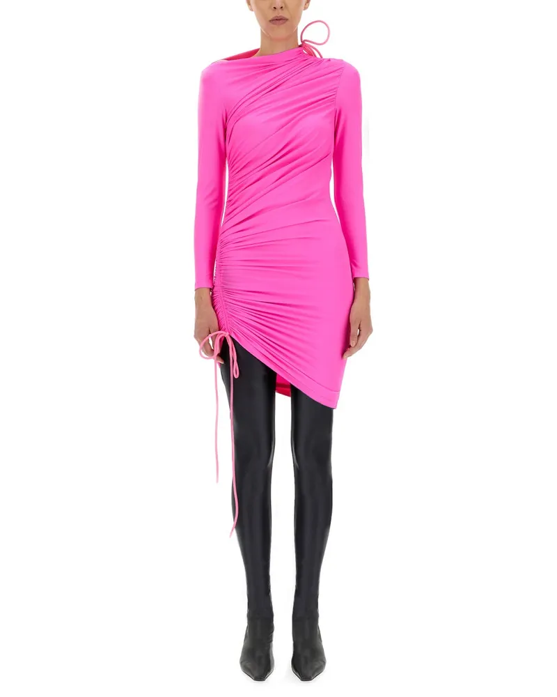 Balenciaga Matt Spandex Mini Dress — Pink Pink