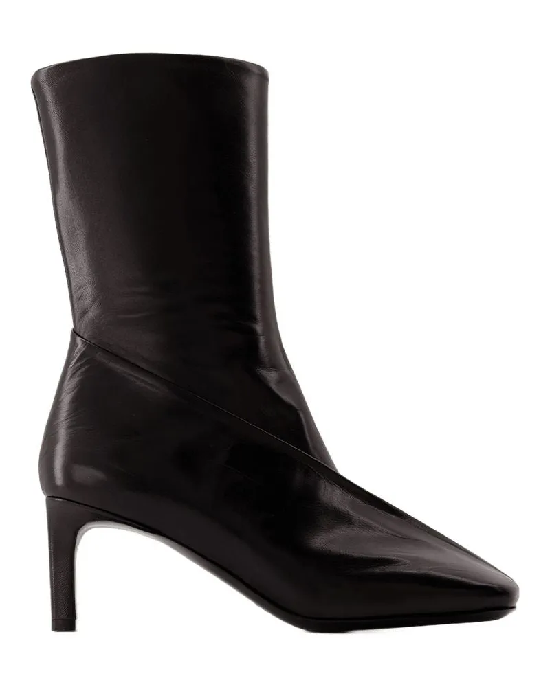 Jil Sander Women's Ankle Boots -  Leather Black Goatskin Shoes Black