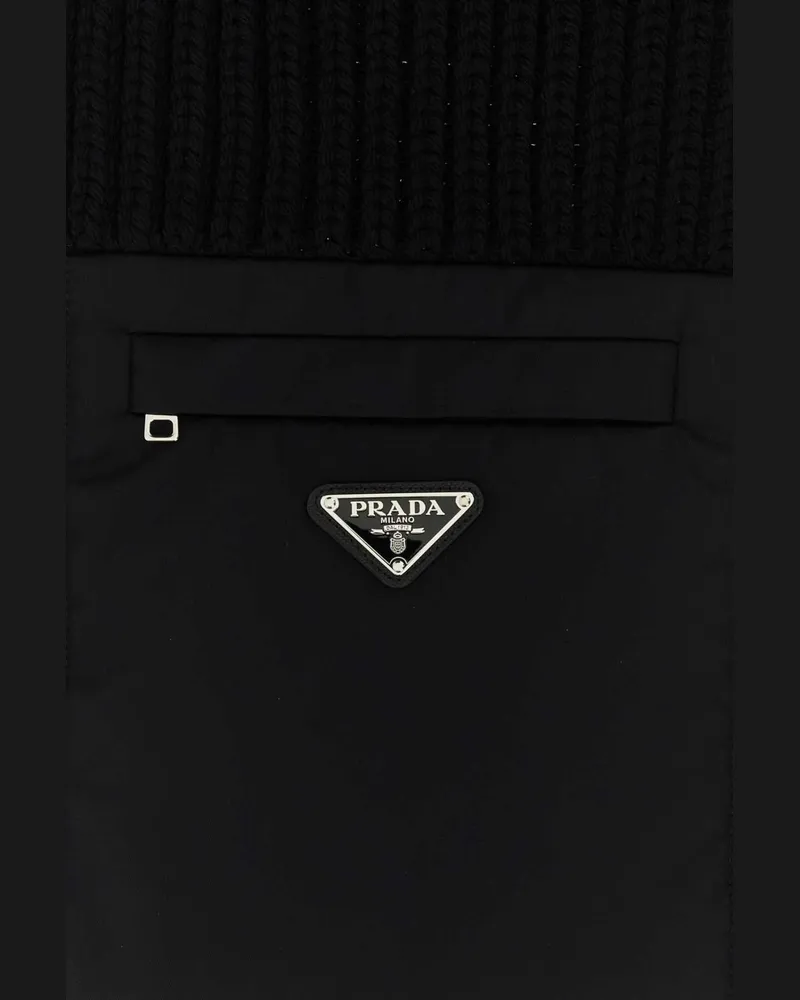 Prada Men's Black Wool Scarf Nero Wswv Sciarpe E Foulard Scarfs Black