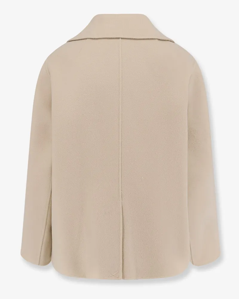 Max Mara Women's Double Fabric Coat White Virgin Wool White
