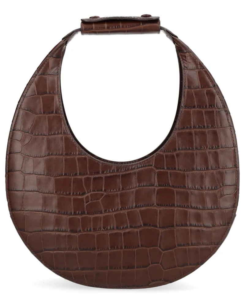 STAUD Women's Tote Moon Brown Leather Cow Handbags Hand Bags Brown