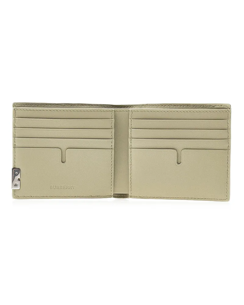 Burberry Men's Logo Plaque Bifold Wallet Green Accessories Green