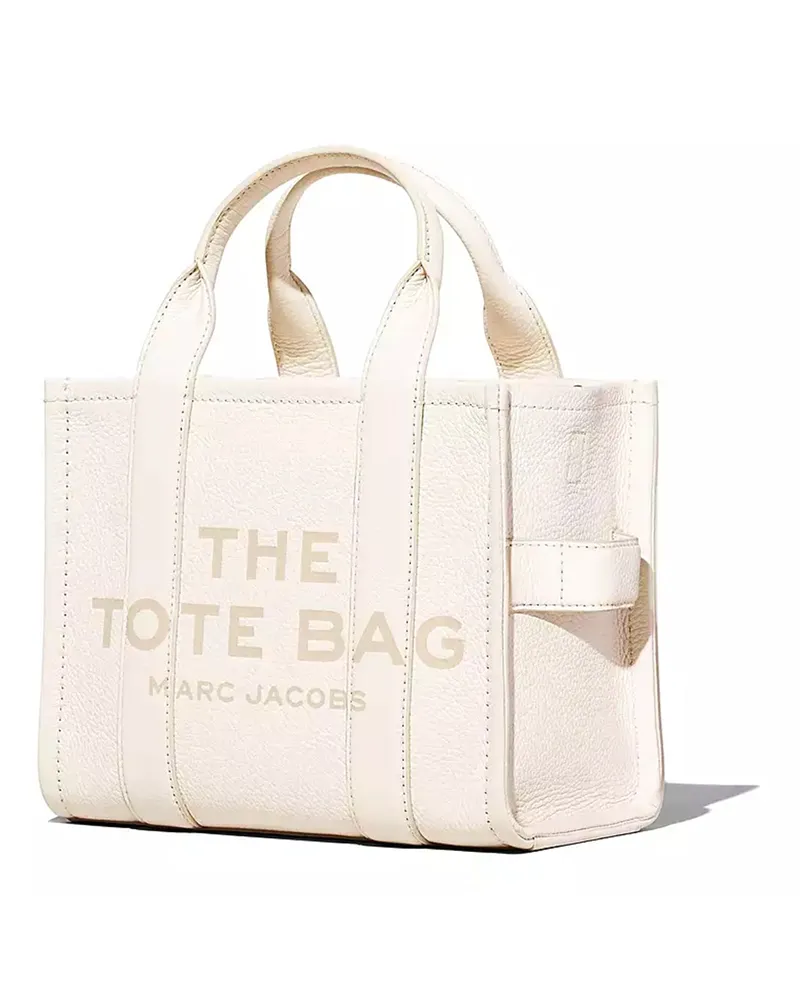 Marc Jacobs Women's Small Leather Tote Silver Cotton-Silver Cow Handbags Cotton/silver Hand Bags White