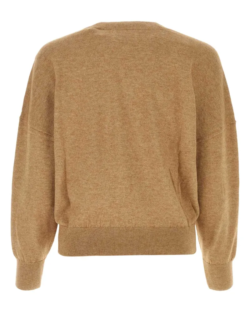 Étoile Isabel Marant Women's Melangã¨ Biscuit Cotton Blend Oversize Marisans Sweater Camel Maglieria Camel