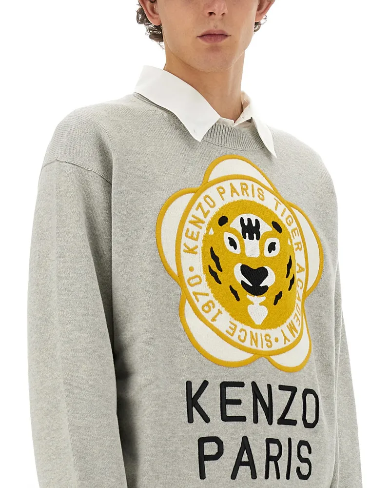 Kenzo Logo Wool Sweater — Gray Gray