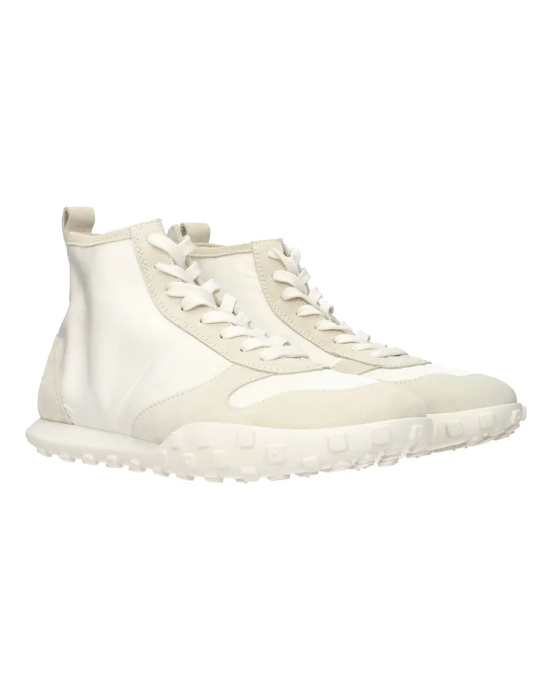Jil Sander Colorblock Fabric High-Top Sneaker — White White