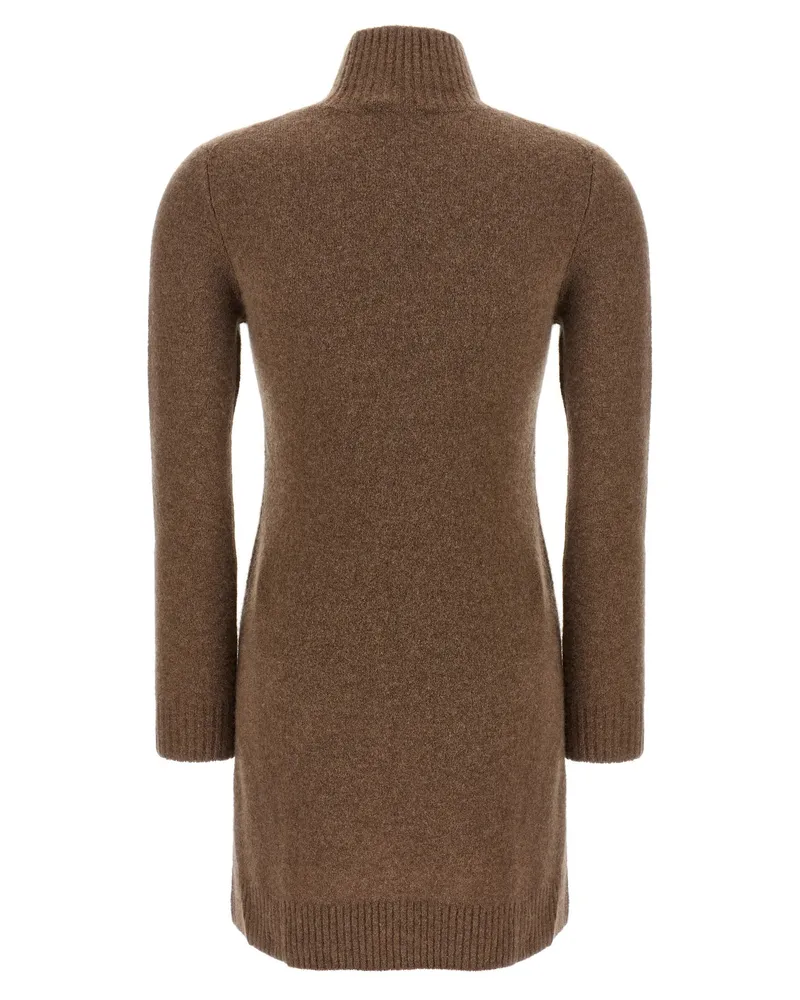 Max Mara Women Gray Cashmere Short Dress Gray