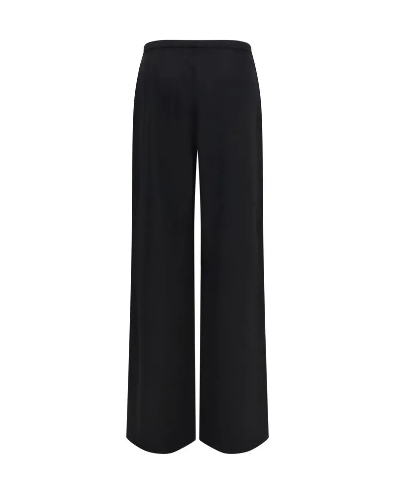 Gucci Women's Black Wool Oves Aries Casual Pants Black