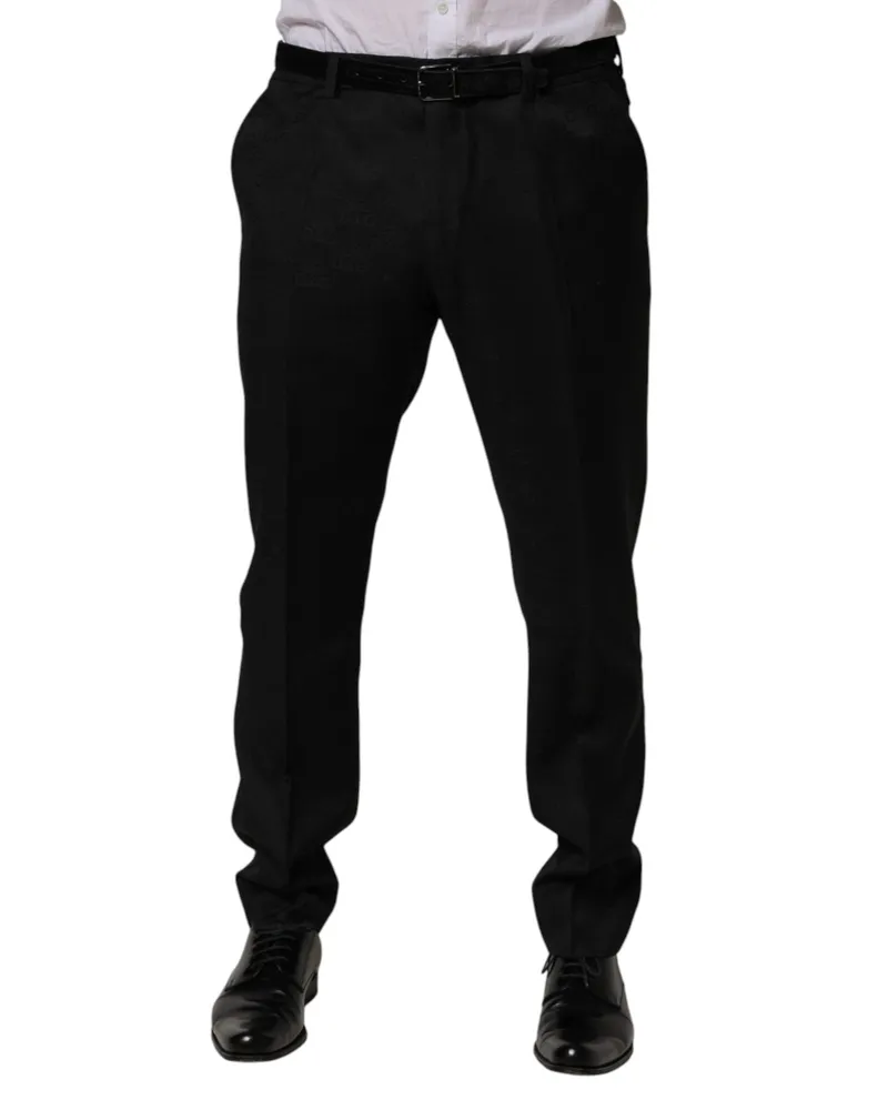 Dolce & Gabbana Virgin Wool Dress Trousers — Black Black