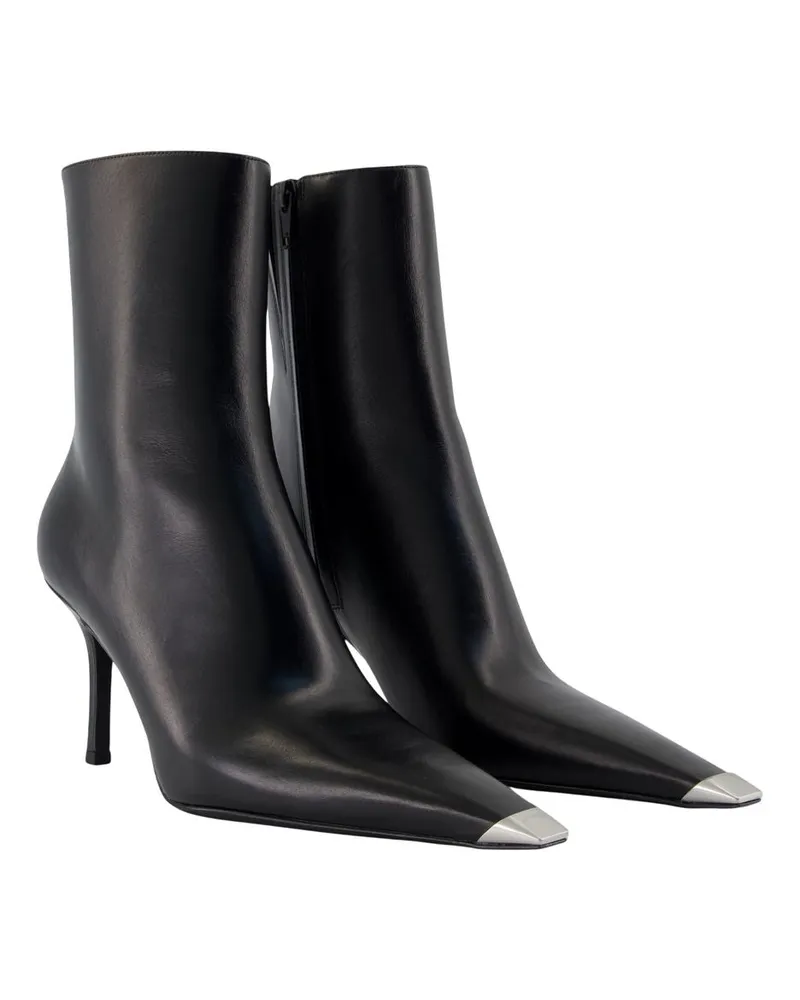 Alexander Wang Women's Ferrara Ankle Boots -  Leather Black Calfskin Shoes Ankle-Boots Black