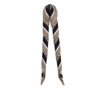 Silk Check Scarf — Beige