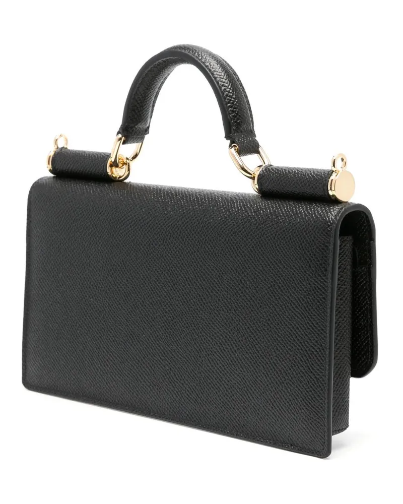 Dolce & Gabbana Iguana-Embossed Calf Leather Clutch — Black Black