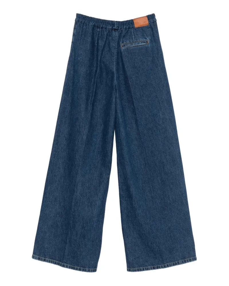 forte_forte Wide-Leg Denim Jeans — Navy Navy