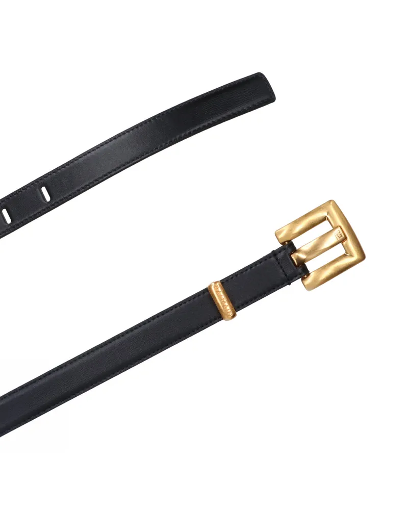 Balmain Women's Belts Black Calf Leather Black
