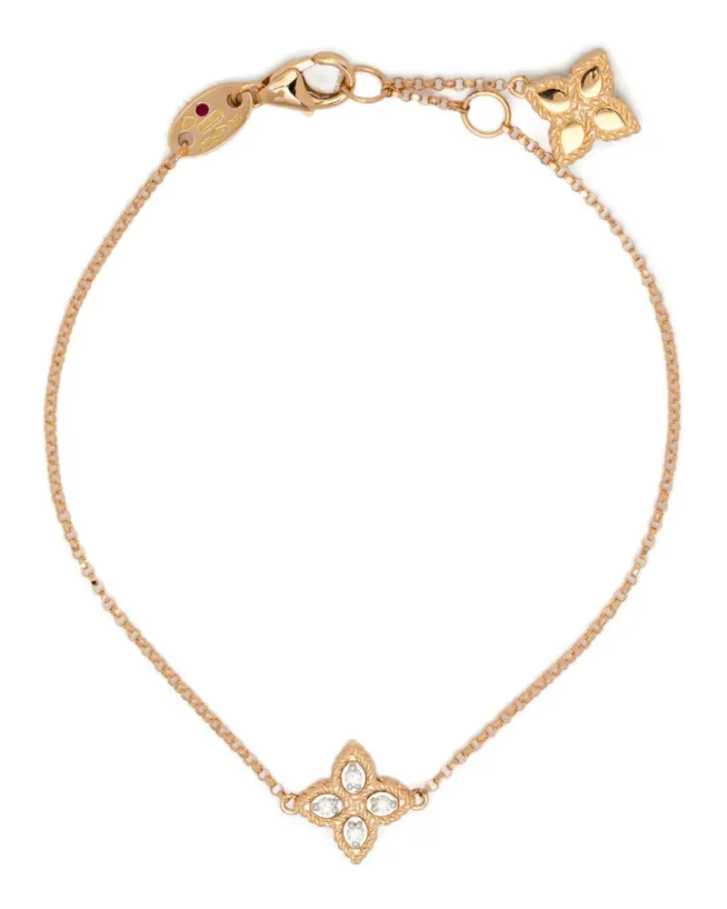 Roberto Coin Women's 18kt Rose Gold Diamond Flower Bracelet Aw25 W Rose