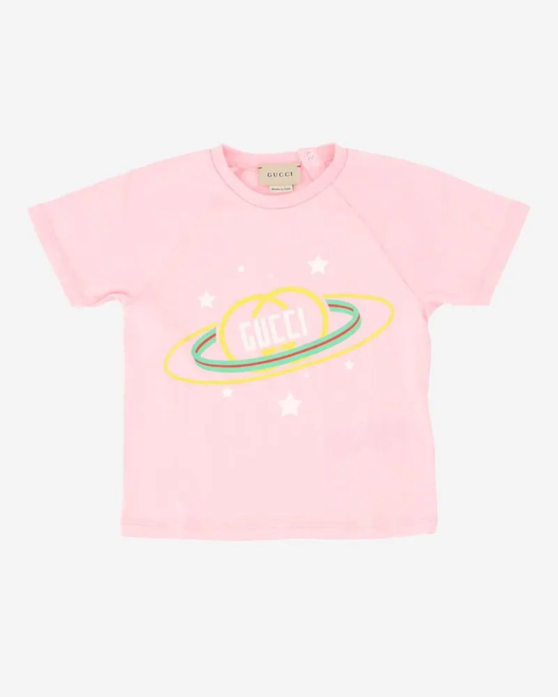 Gucci Galaxy Print Cotton T-Shirt — Pink Pink