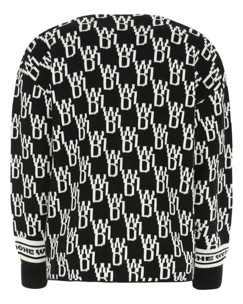 WE 11 DONE Men Maglieria Black Wool Nylon Cashmere Sweater Black