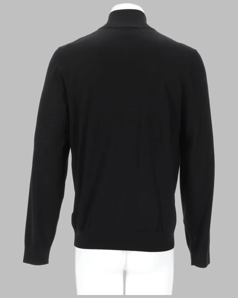 Paul Smith Merino Wool Zip-Front Cardigan — Black Black