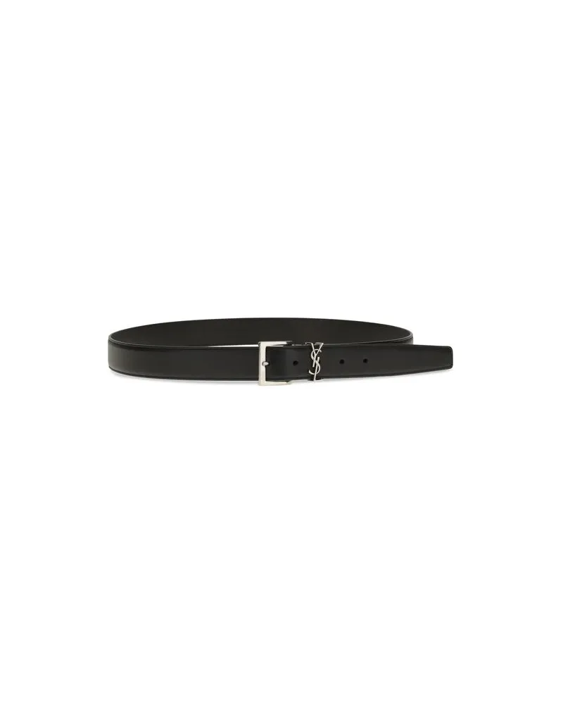 Saint Laurent Cassandre Vadim Belt — Black Black