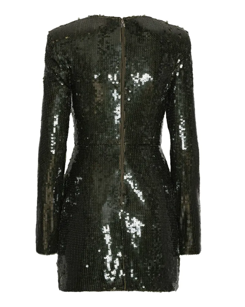 ROTATE Birger Christensen Women's Mini Dress Sequinned Black Olive Shell: Polyester (recycled) Evening Suits Black