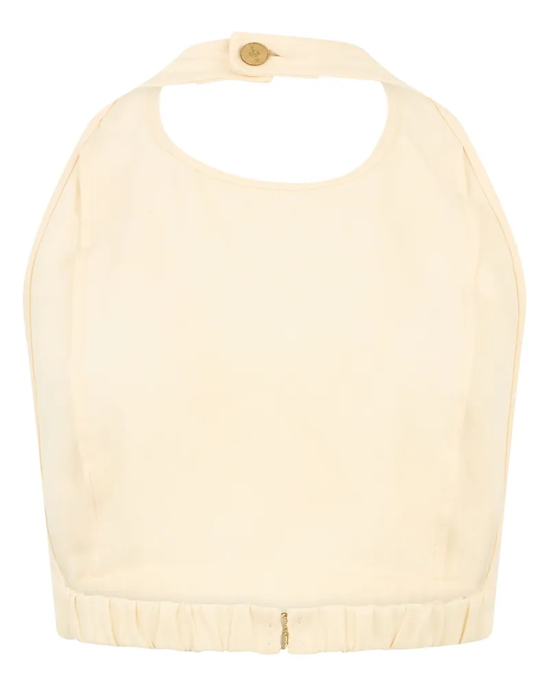 Le Kasha 1918 Women Sleeveless Top Jalo Cream Cotton Tops Cream