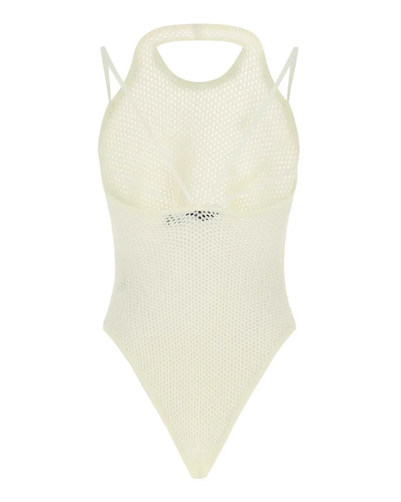 ADAMO Women's Ivory Stretch Viscose Blend Bodysuit 0474 Maglie Ivory