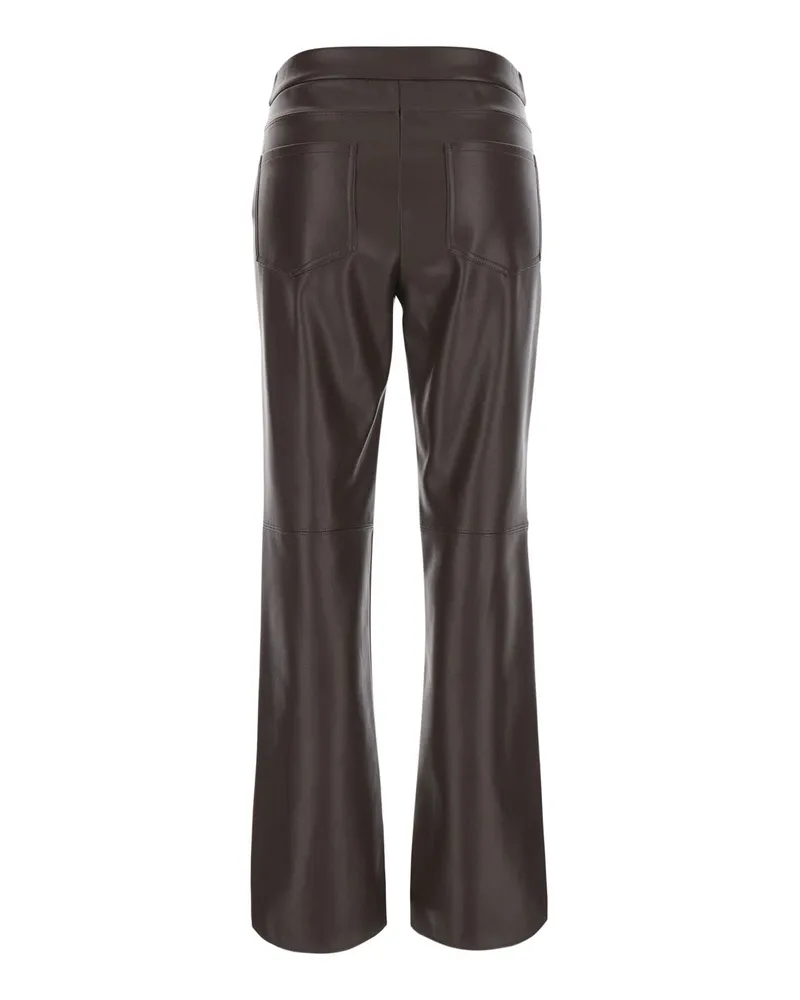 Max Mara Women's Flared Trousers Sublime Brown Ecoleather Polyester Brown