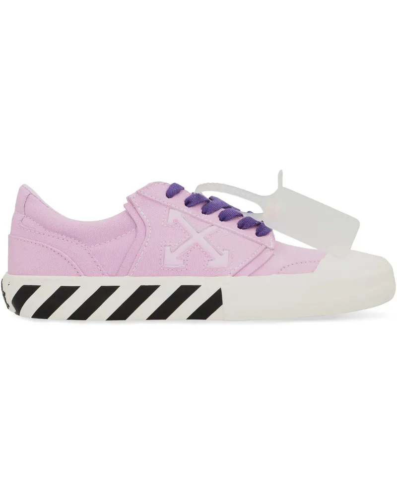 OFF-WHITE Women's Low-Top Vulcanized Sneakers Pink Cotton Trainers Pink