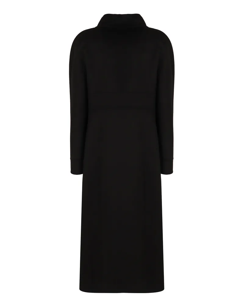 Valentino Garavani Women's Coat Virgin Wool And Cashmere Black Double Breasted & Peacoats Black
