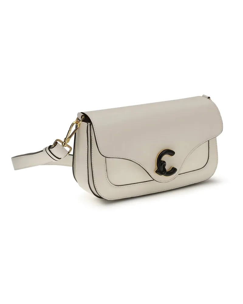 Coccinelle Women's C-Me Shoulder Bag Pearl Calf Leather Bos Taurus Beige