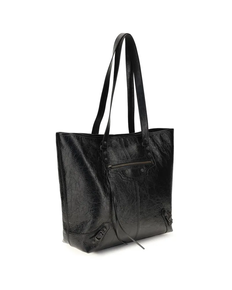 Balenciaga Men's Black Lamb Ovis Aries Shoulder Bag Black