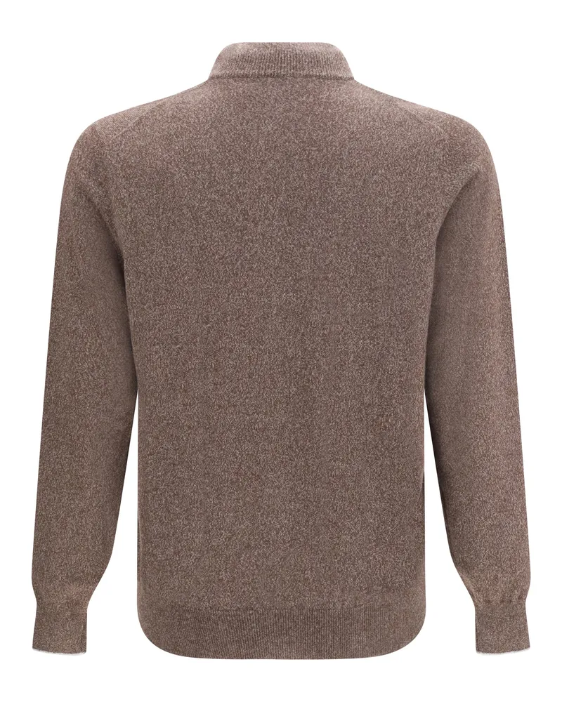 Brunello Cucinelli Men's Cashmere Cardigan Moro+grigio Kashmir-Capra Hircus Kashmir/capra Sweater Brown